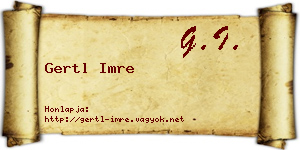 Gertl Imre névjegykártya